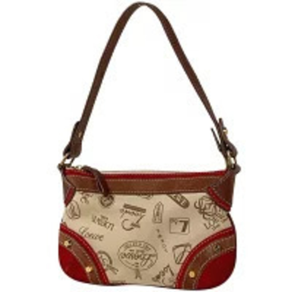 Loewe bag shoulder red handbag canvas brown - Picture 2 of 7
